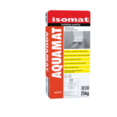 Mortar subsoluri bazine Isomat AQUAMAT Alb
