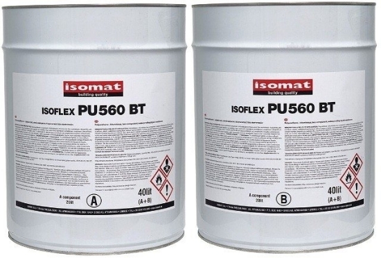 Poza cu Hidroizolatie lichida poliuretanic-bituminoasa bicomponenta ISOMAT ISOFLEX-PU 560 BT 40L