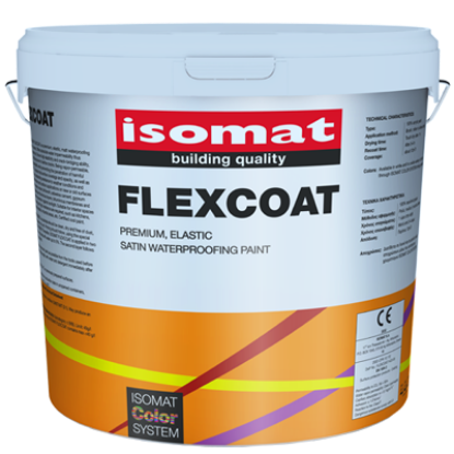 Poza cu Vopsea elastică hidroizolantă ISOMAT FLEXCOAT Alb 9L