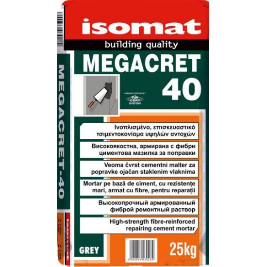 Poza cu Mortar reparații beton de clasa R4, Isomat MEGACRET-40 Gri, 25kg